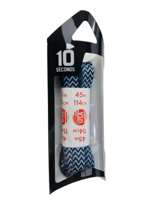 10 Seconds ® Athletic Printed Laces | White/Black Chevron