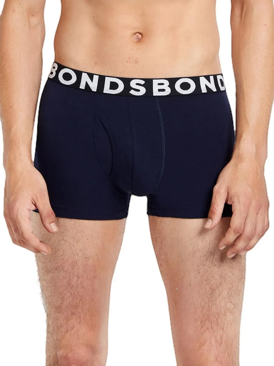 3 x Bonds Everyday Trunks - Mens Underwear Black Navy Jocks