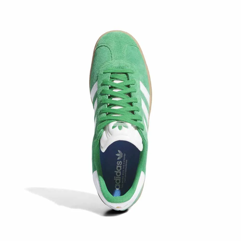 Adidas Skateboarding Gazelle ADV Green Feather White Gold Metallic Skate Shoes