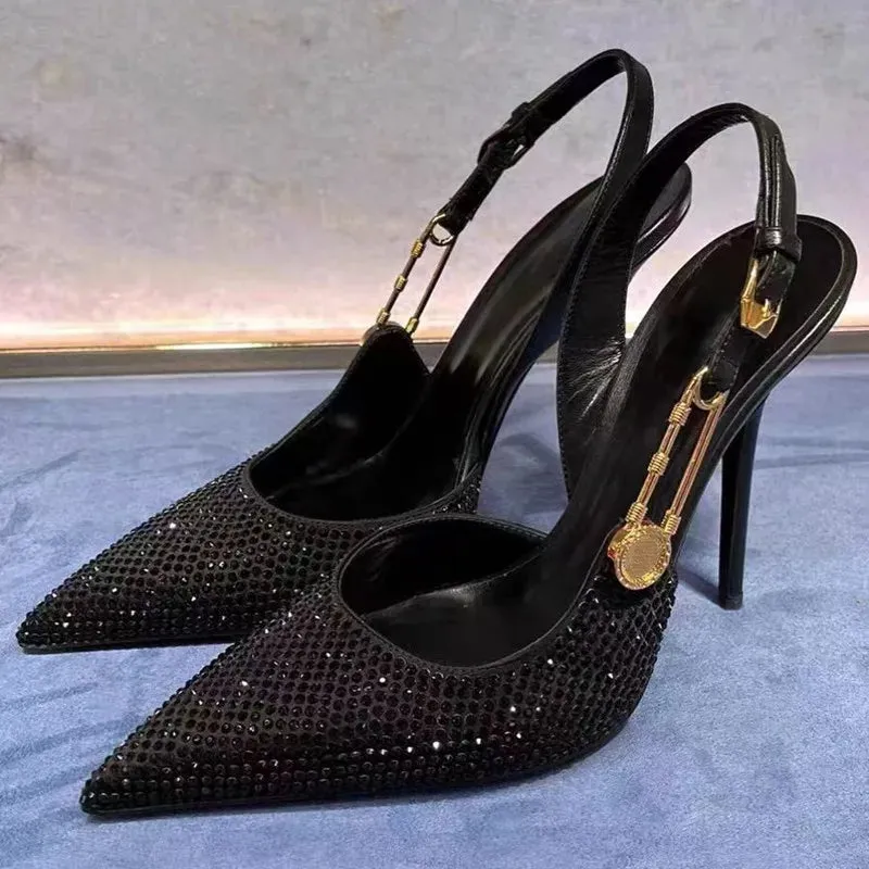 Amberly Rhinestones Sequined Pumps