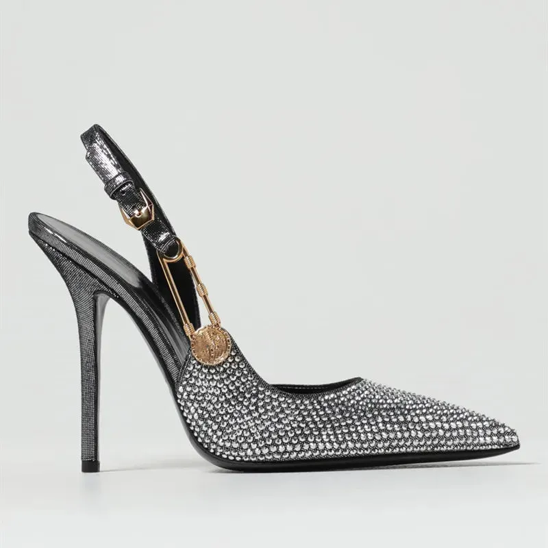 Amberly Rhinestones Sequined Pumps