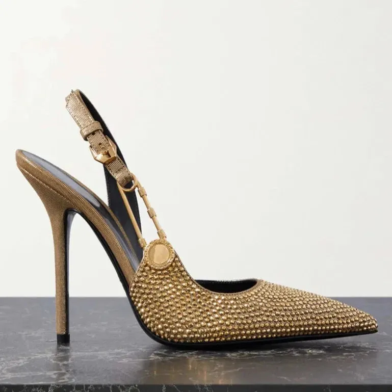 Amberly Rhinestones Sequined Pumps