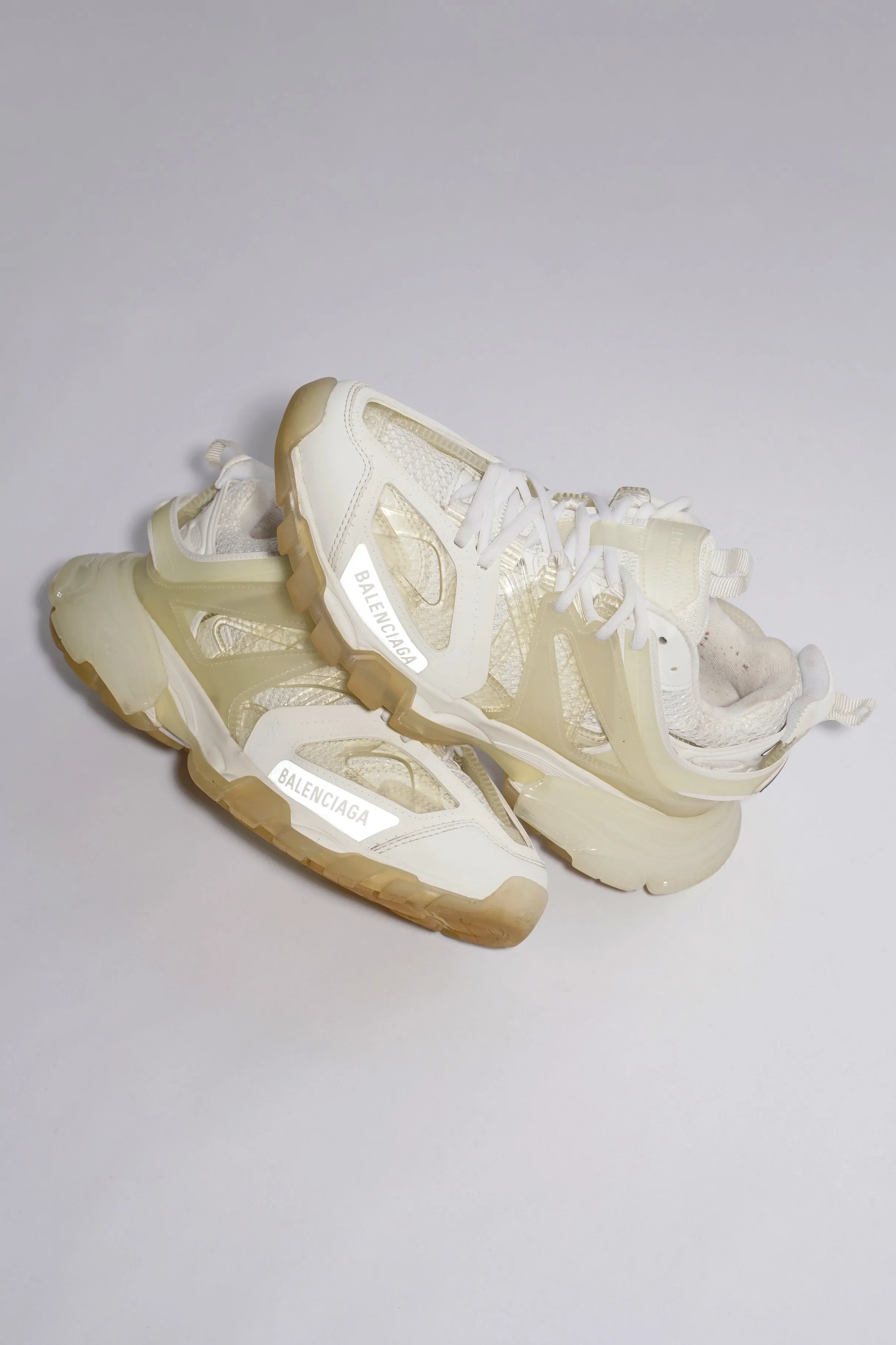 Balenciaga Track White / Clear Sole Canvas EU 38 UK 5