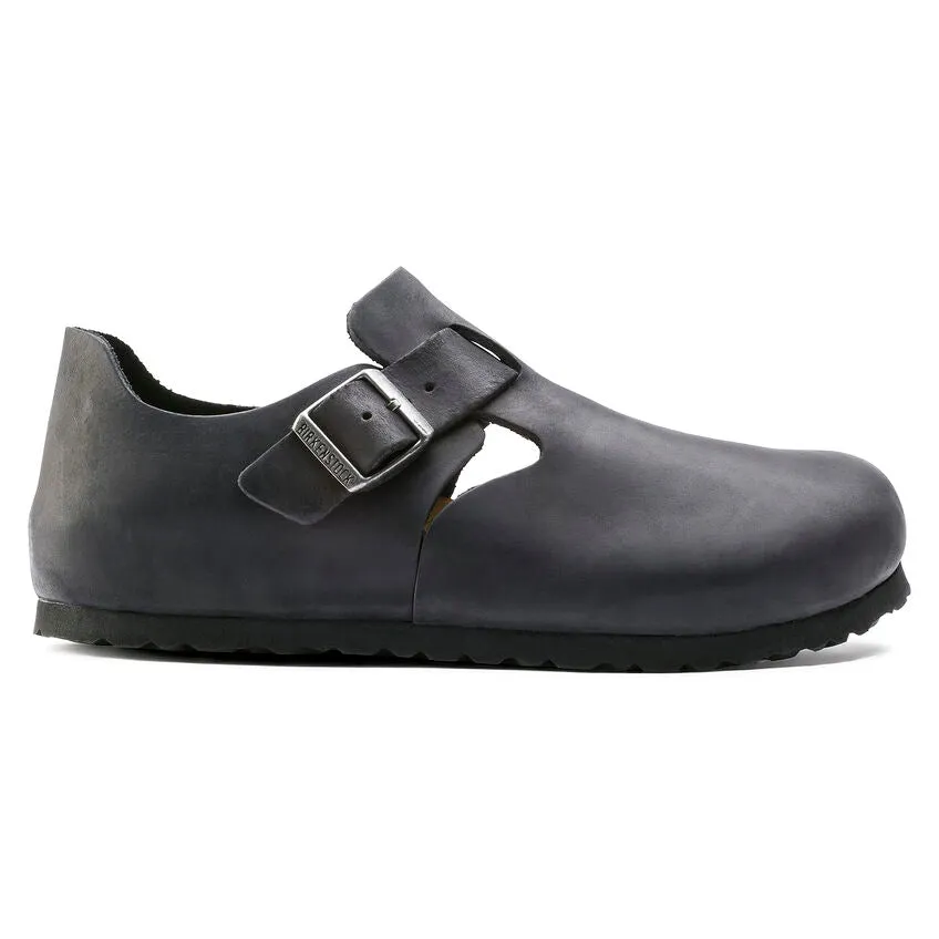 Birkenstock Women's London Oiled Leather (Black - Narrow fit)