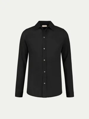 Black Linen Bayside Shirt