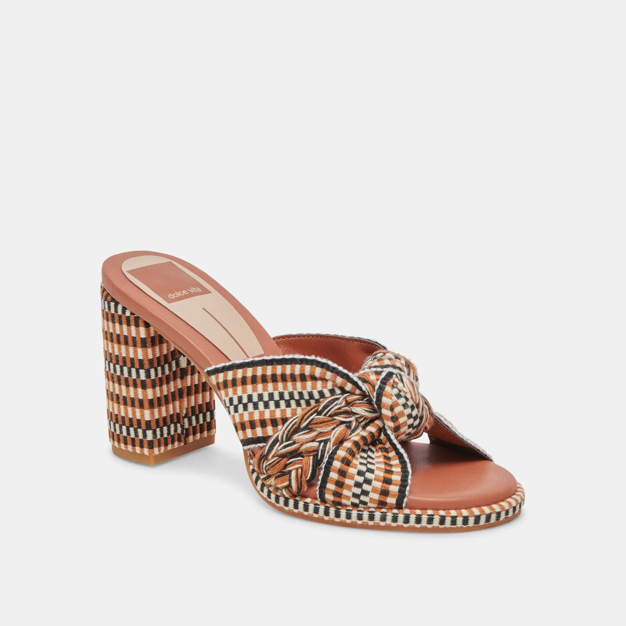 BRILAH HEELS TAN MULTI WOVEN