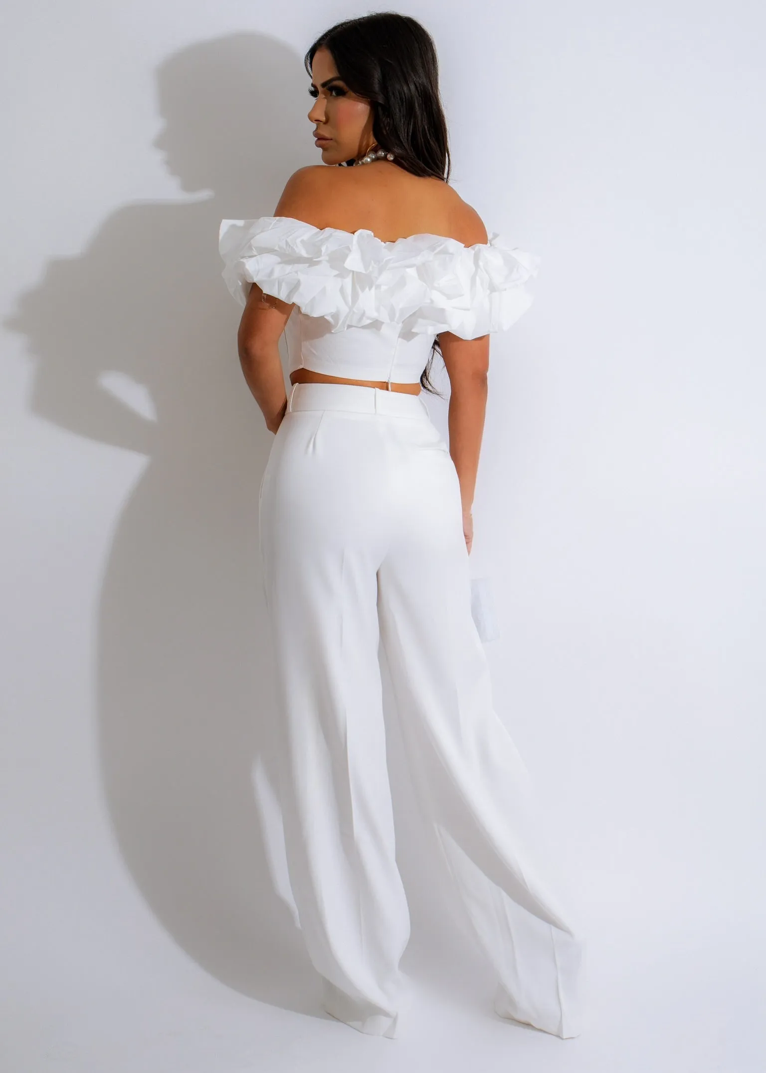 Can't Hide From Me Ruffle Corset White