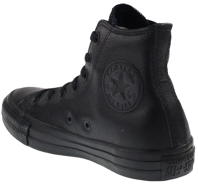 Converse Mens Shoes All Star High Black Mono Leather