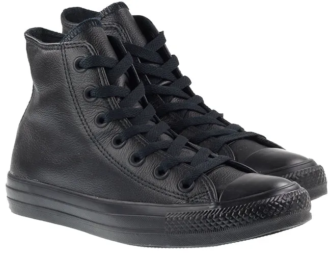 Converse Mens Shoes All Star High Black Mono Leather