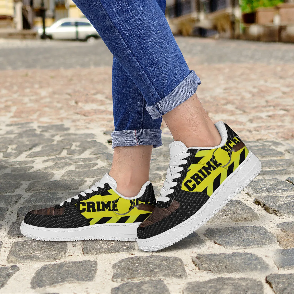 Customized Crime Scene Low Top Unisex Sneakers | Shoe Zero