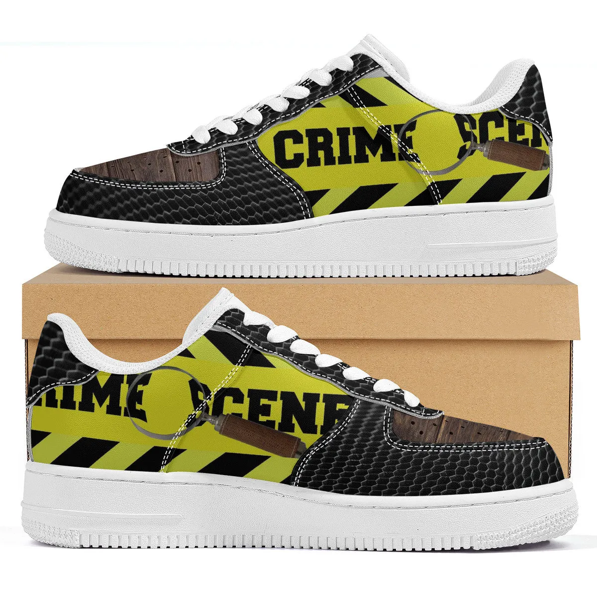 Customized Crime Scene Low Top Unisex Sneakers | Shoe Zero