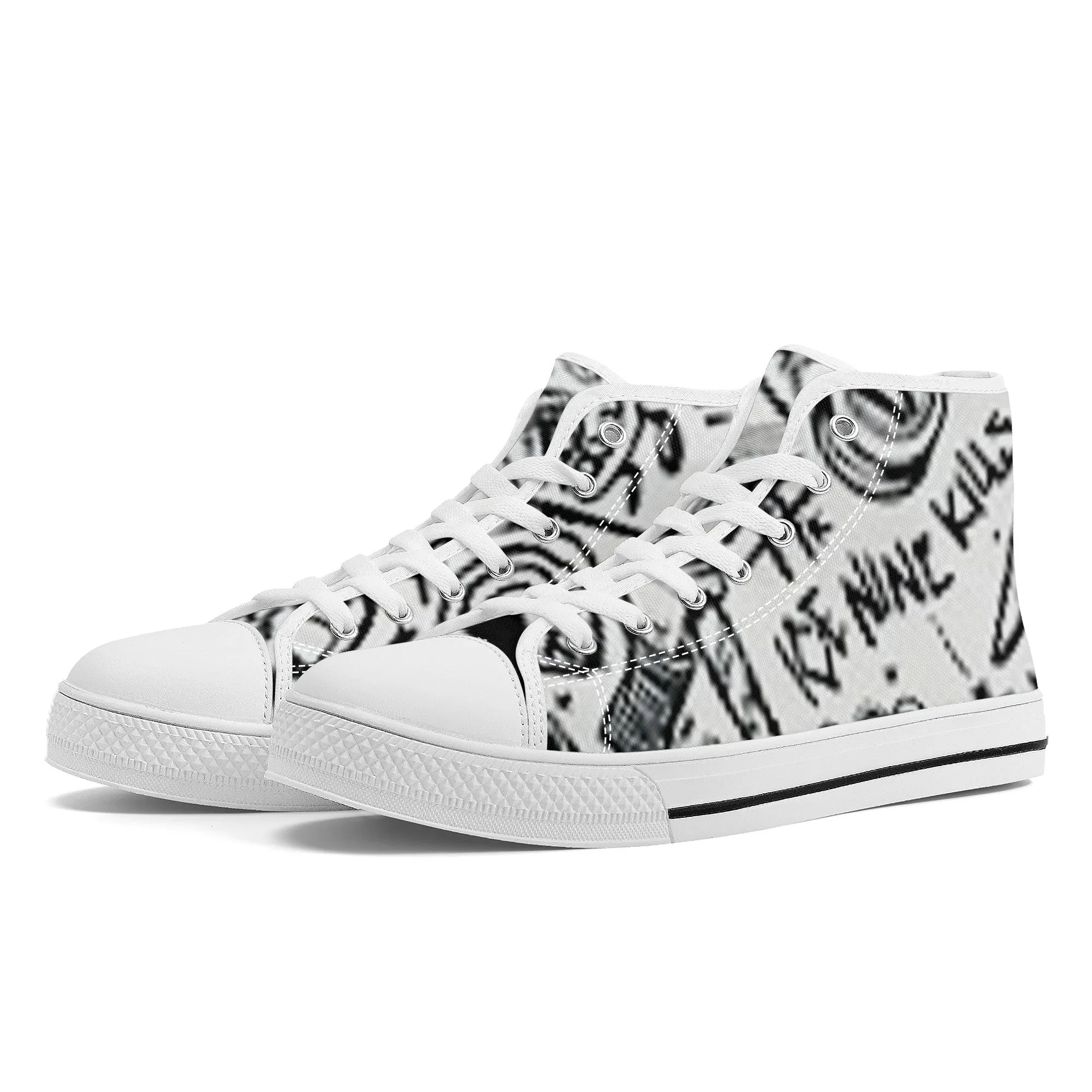 Customized Writing High-Top Canvas Shoes | Shoe Zero