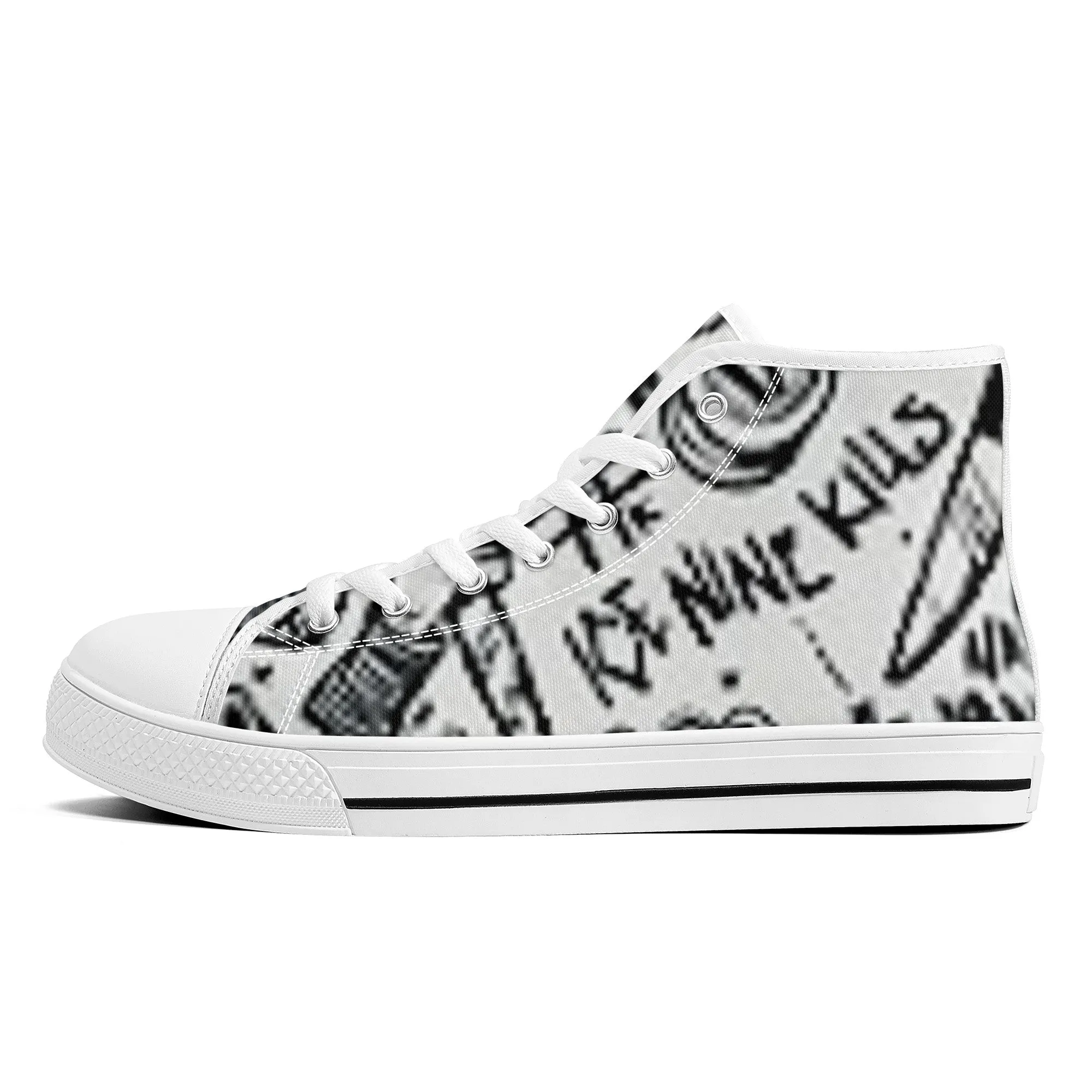 Customized Writing High-Top Canvas Shoes | Shoe Zero