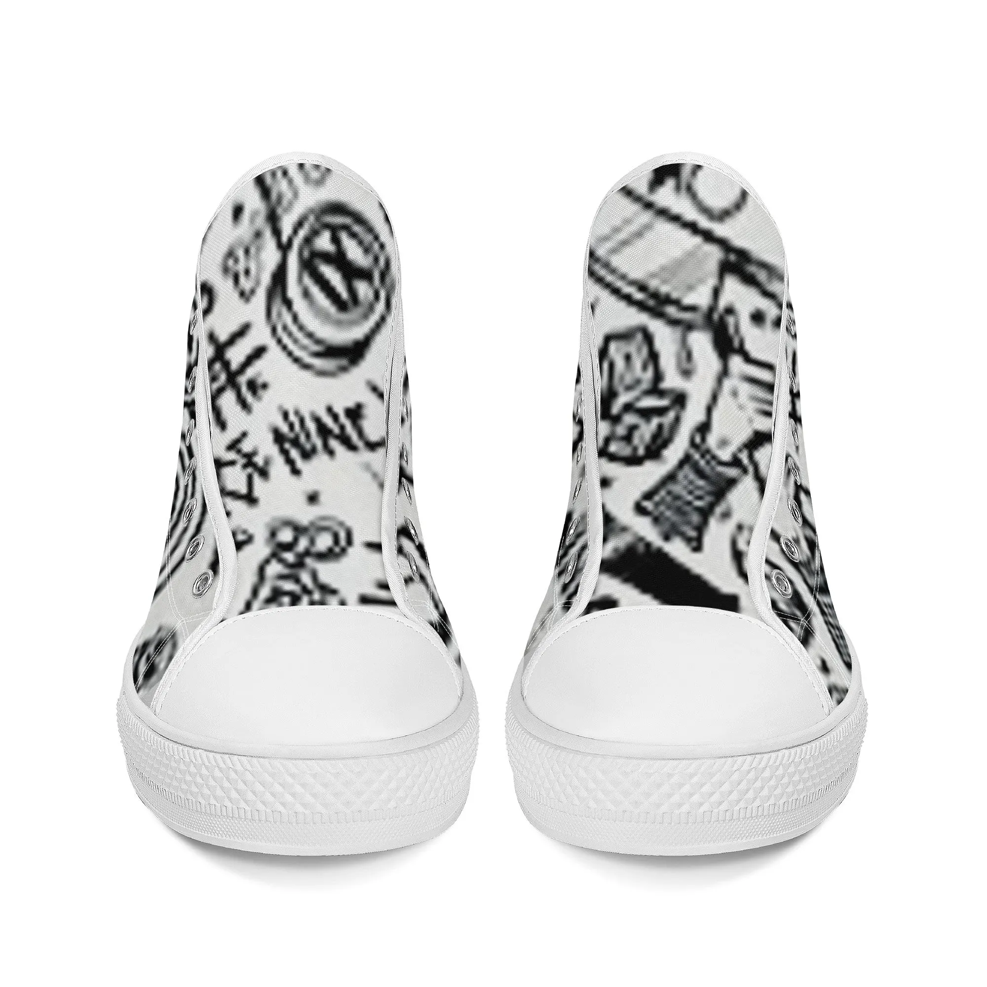 Customized Writing High-Top Canvas Shoes | Shoe Zero