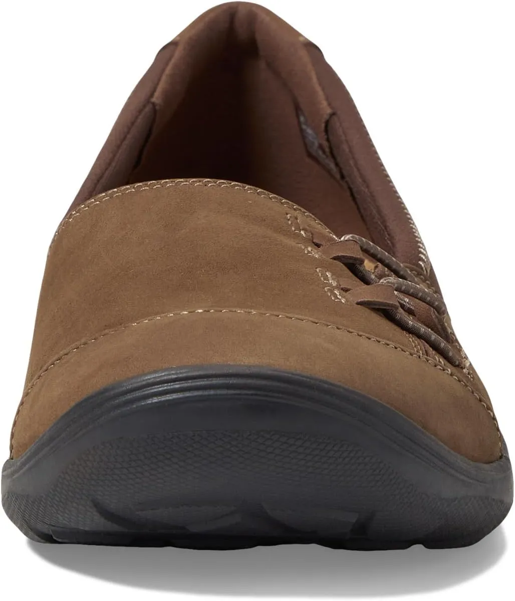 Fiana Ease Clarks Ballet Flats, Taupe Nubuck