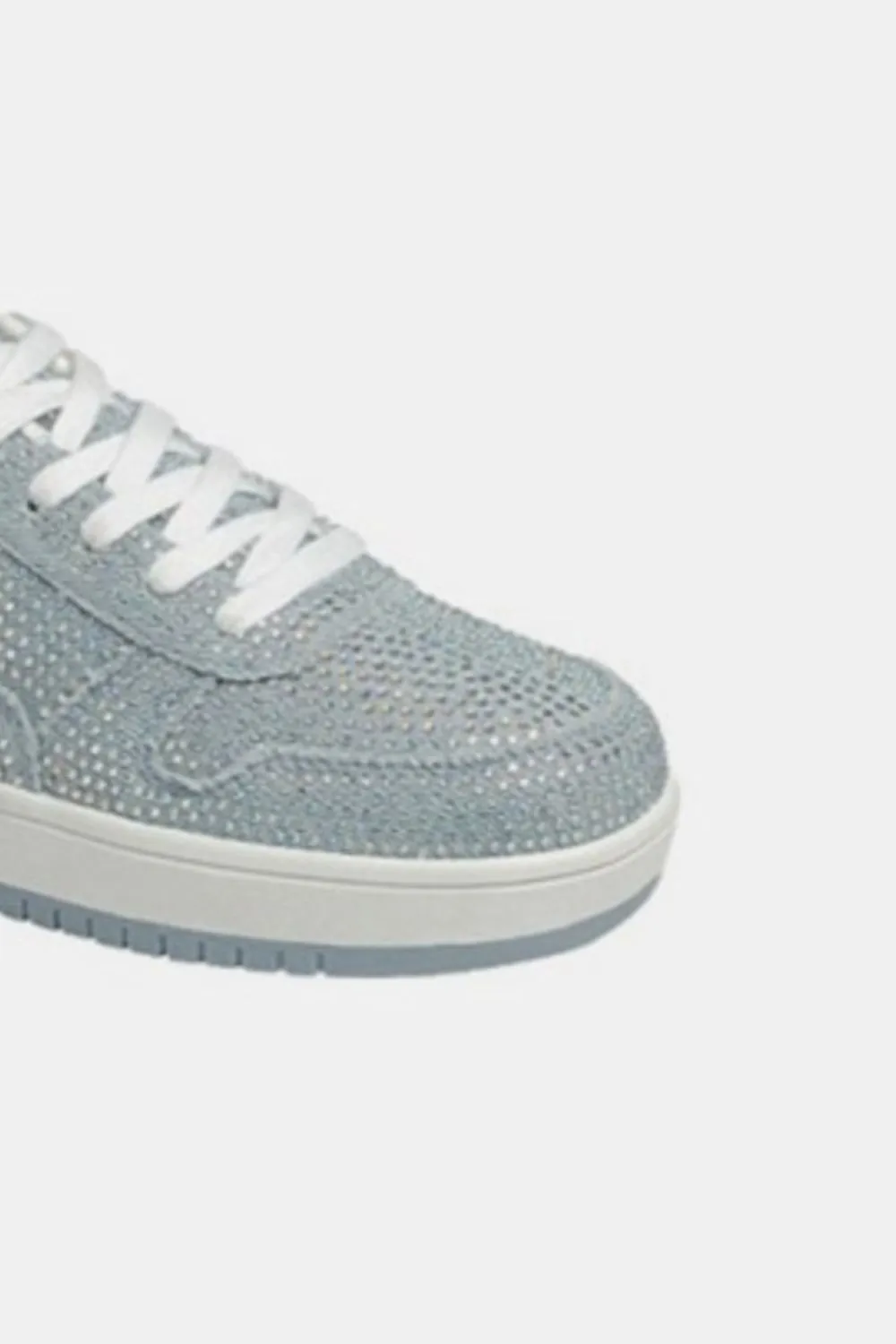 Forever Link Rhinestone Platform Flat Sneakers Silver