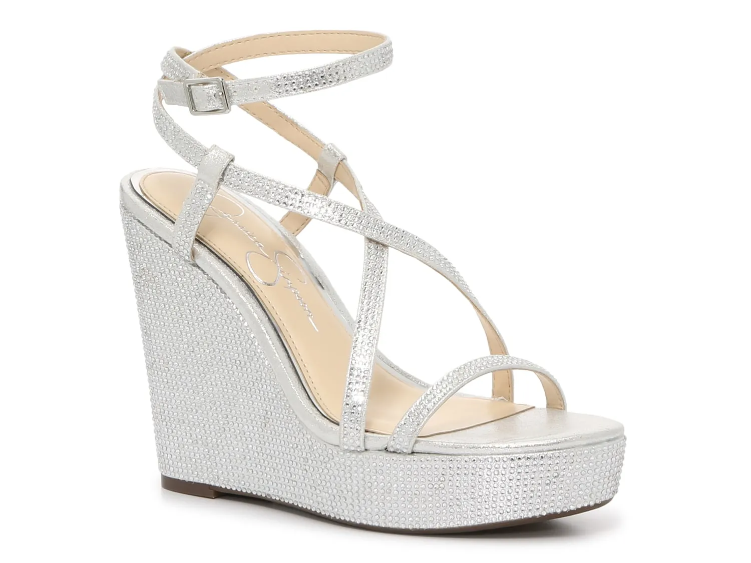 Jessica Simpson Tadria Wedge Sandals, Metallic Silver