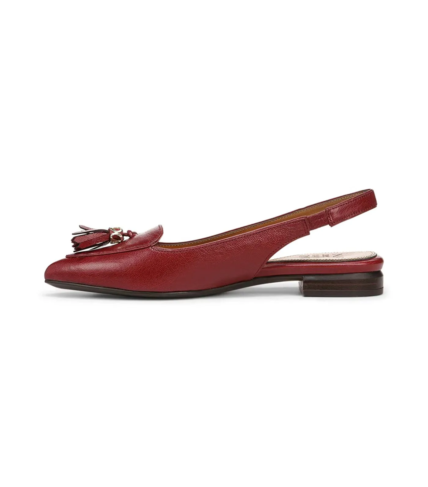 Juliana Slingback Flat Cranberry Leather