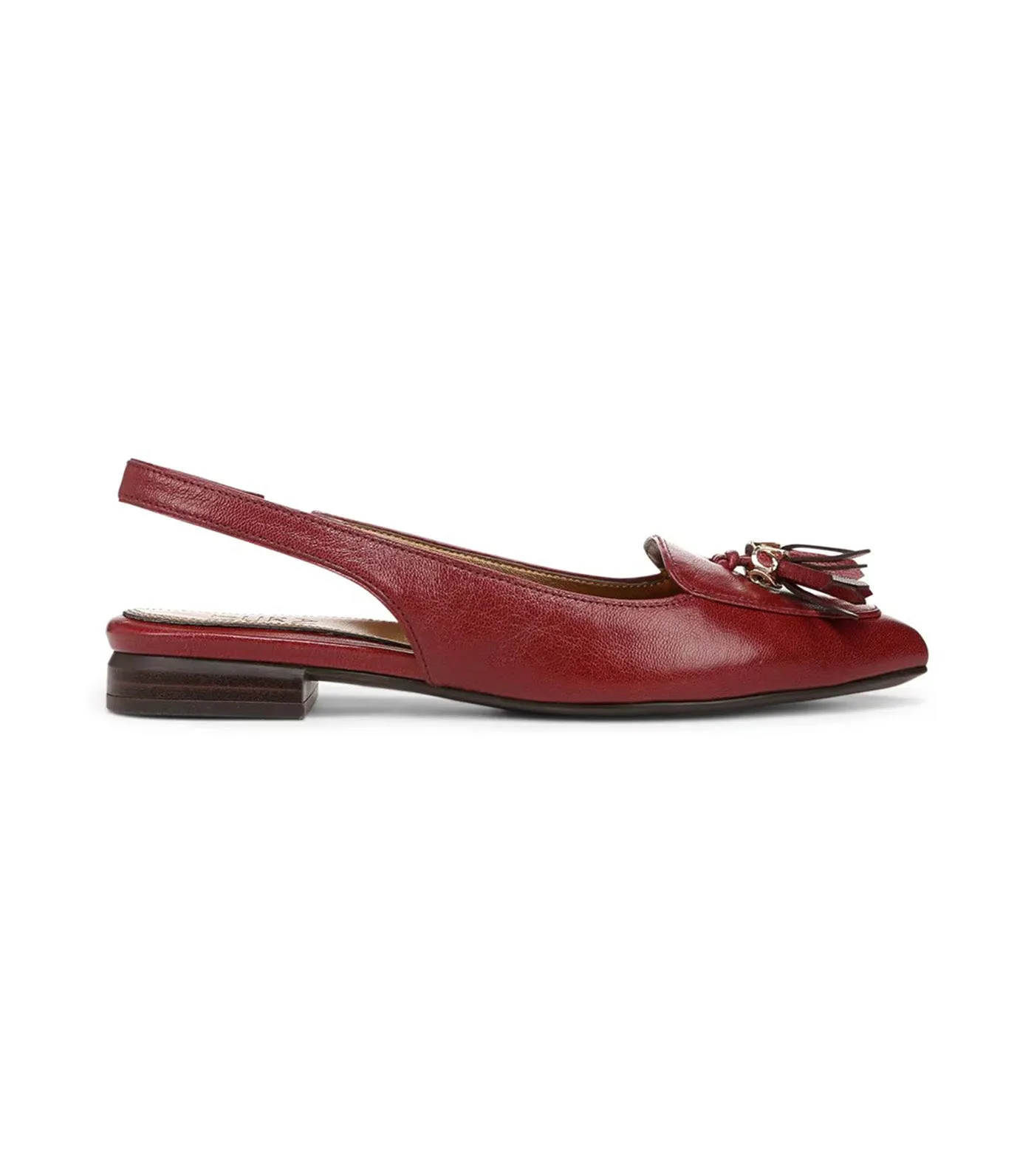 Juliana Slingback Flat Cranberry Leather