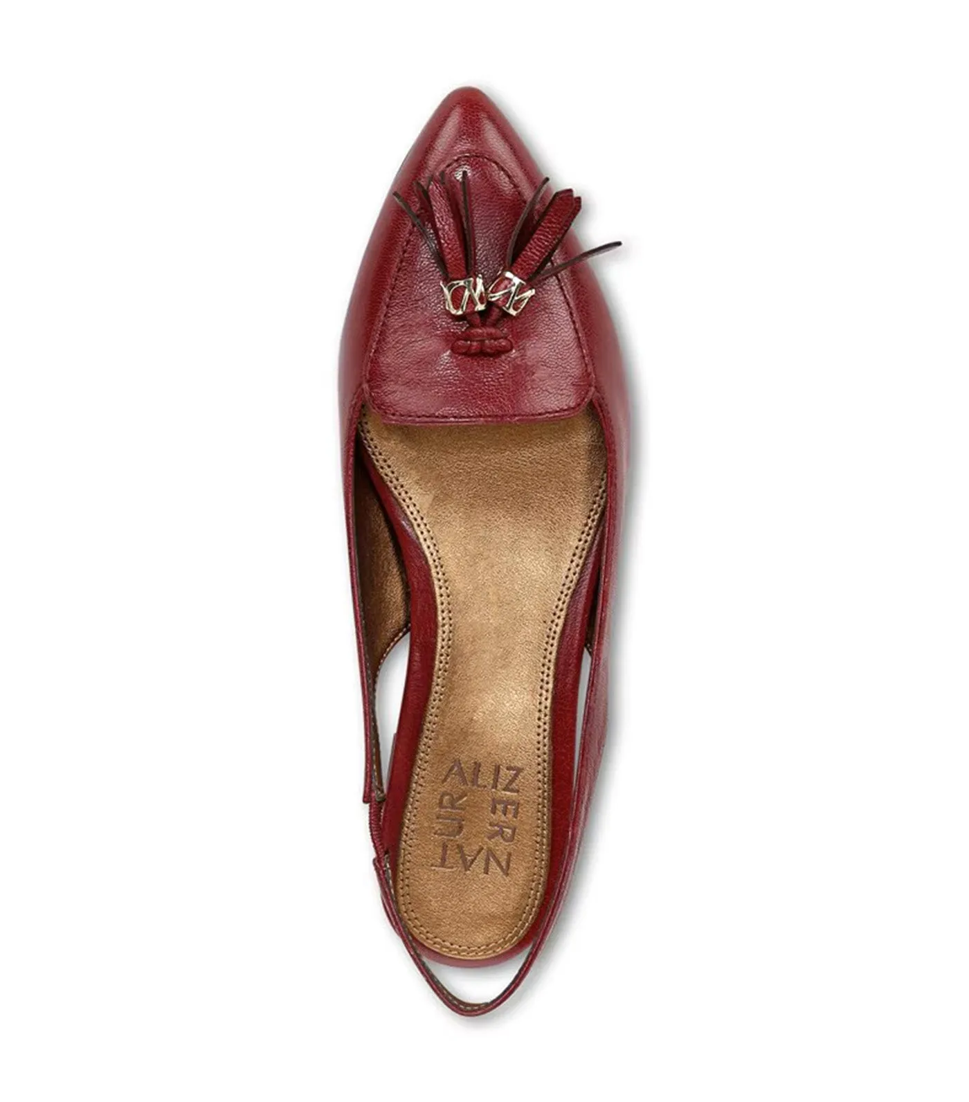 Juliana Slingback Flat Cranberry Leather