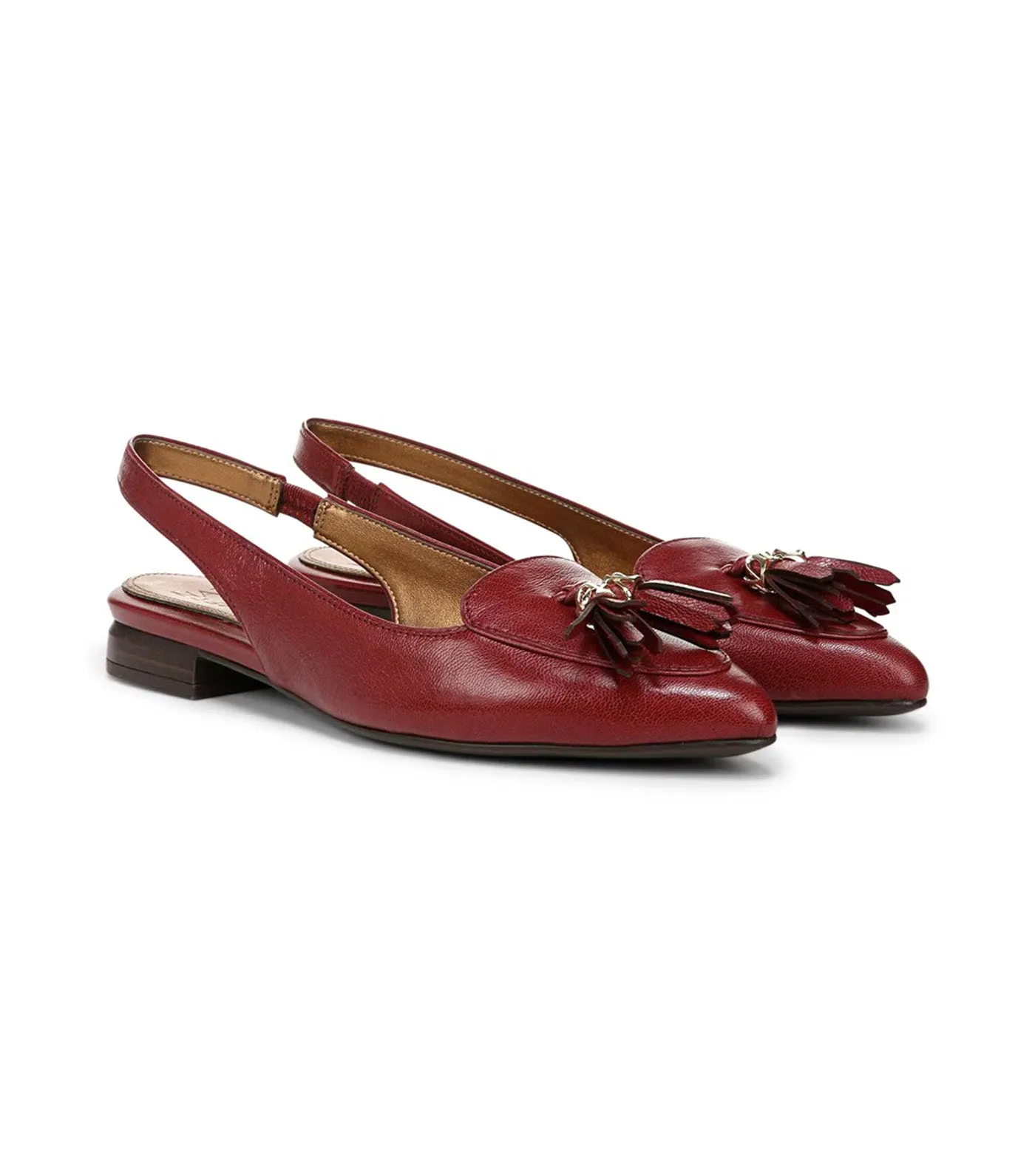 Juliana Slingback Flat Cranberry Leather