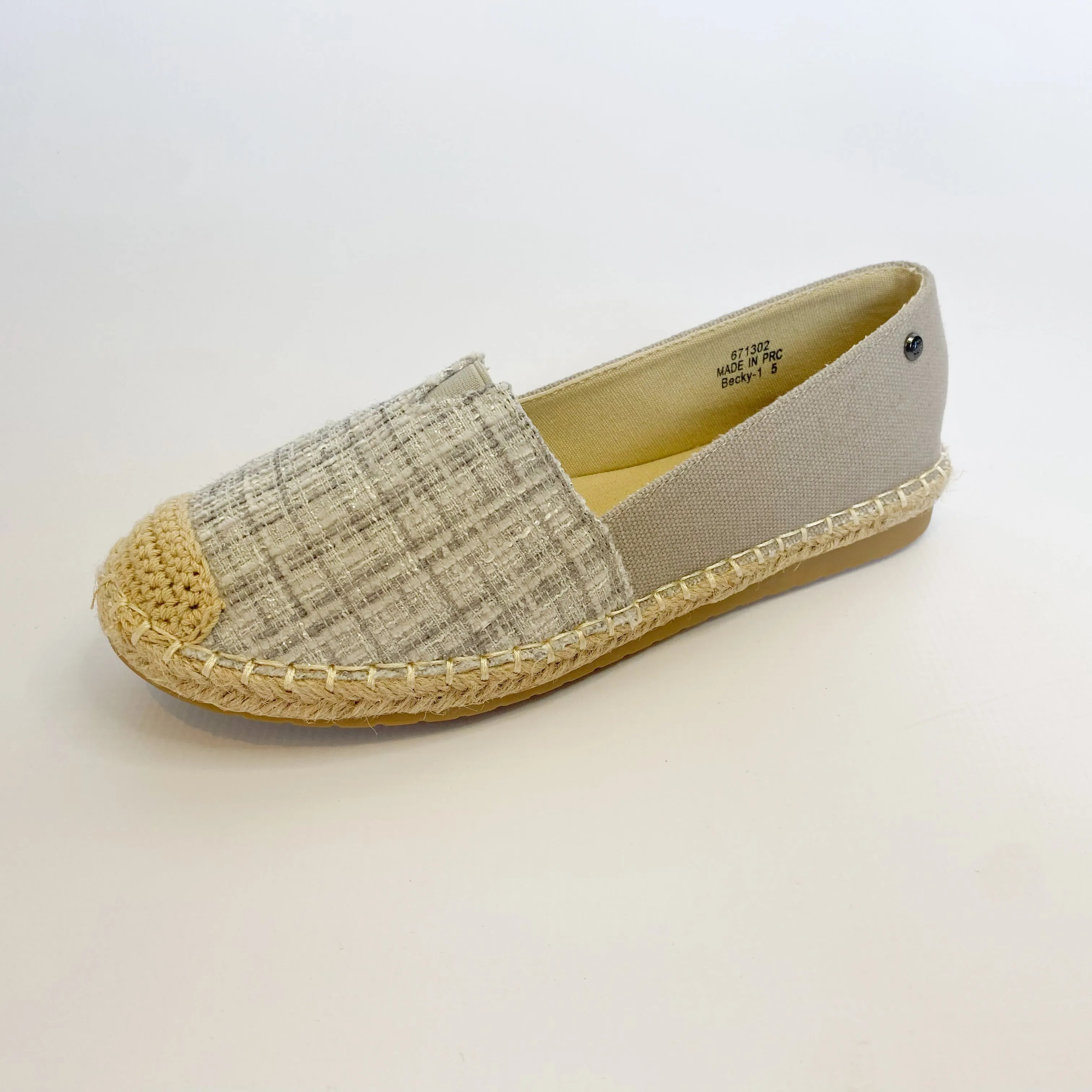 KG grey fabric slip on espadrille