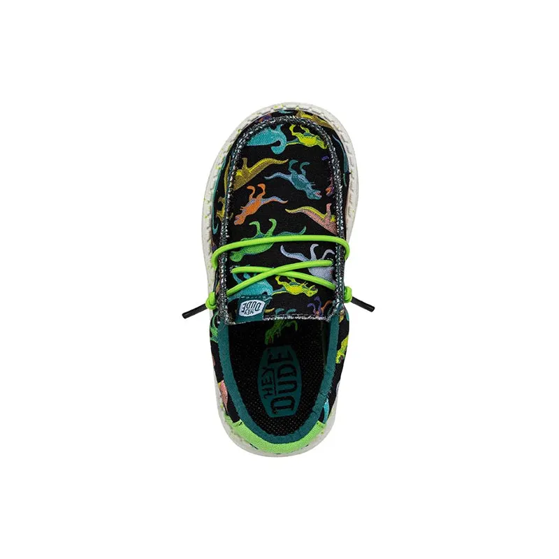 Kid's Toddler Wally Dino Black/Lime