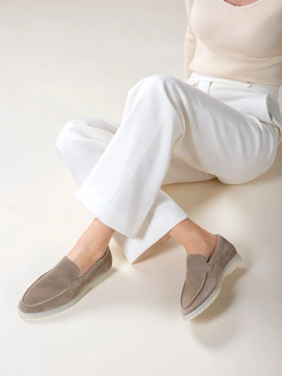 Lady Light Grey Yacht Loafers