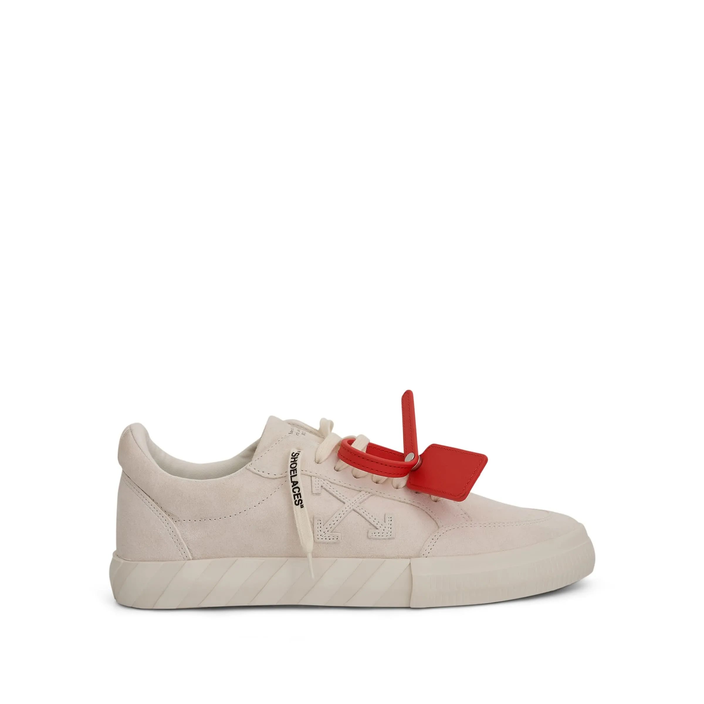 Low Vulcanized Suede Sneaker in White