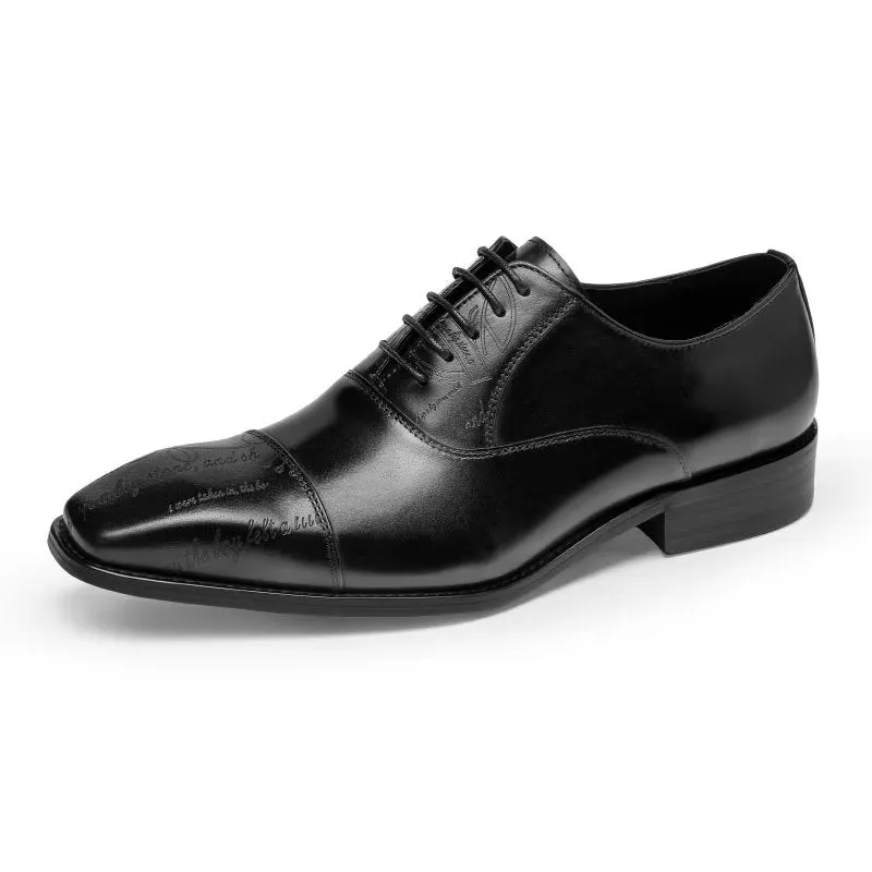 LuxeTex Exotic Cow Leather Oxford Dress Shoes