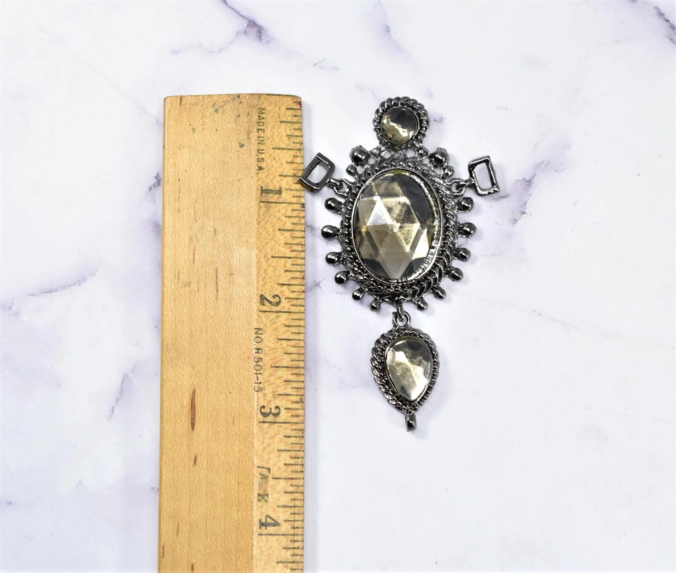 Medieval Rhinestone Connector | Unique Rhinestone Connector | Gunmetal Rhinestone Connector | DIY Design |Jewelries, Accessories Connector