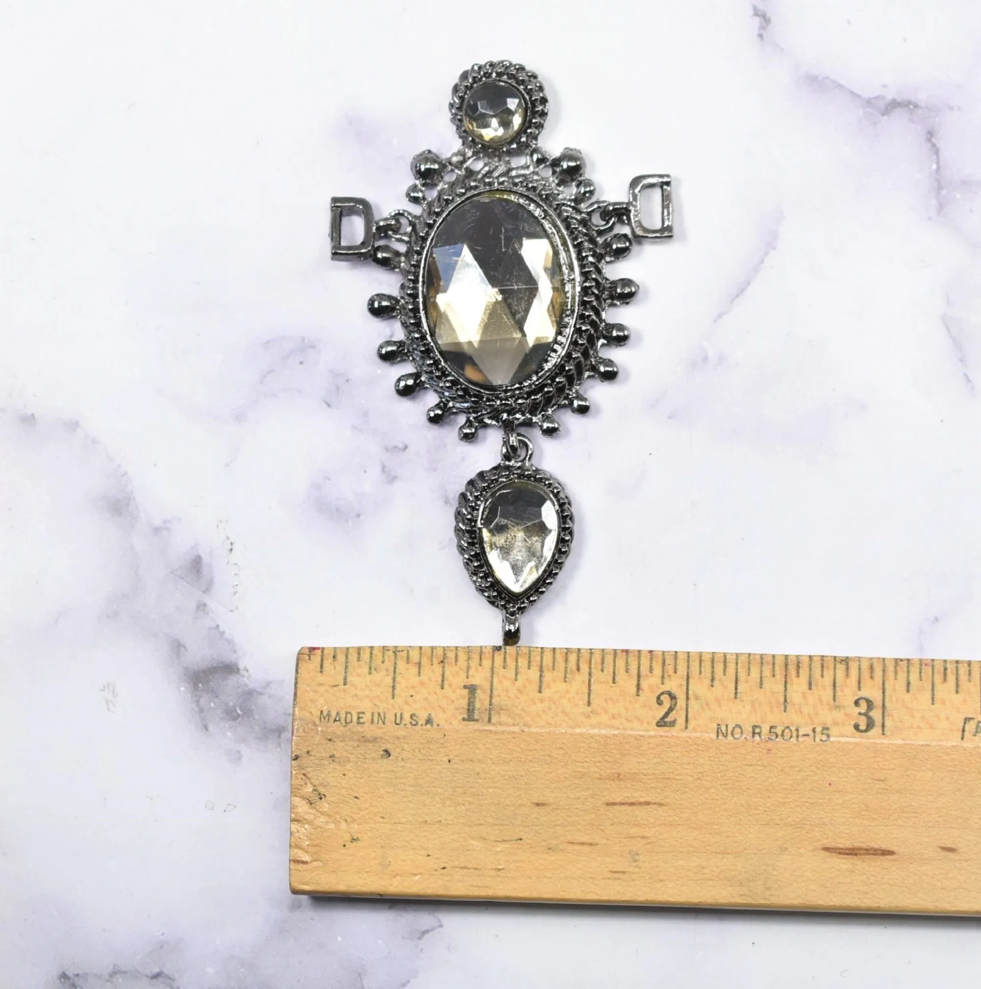 Medieval Rhinestone Connector | Unique Rhinestone Connector | Gunmetal Rhinestone Connector | DIY Design |Jewelries, Accessories Connector