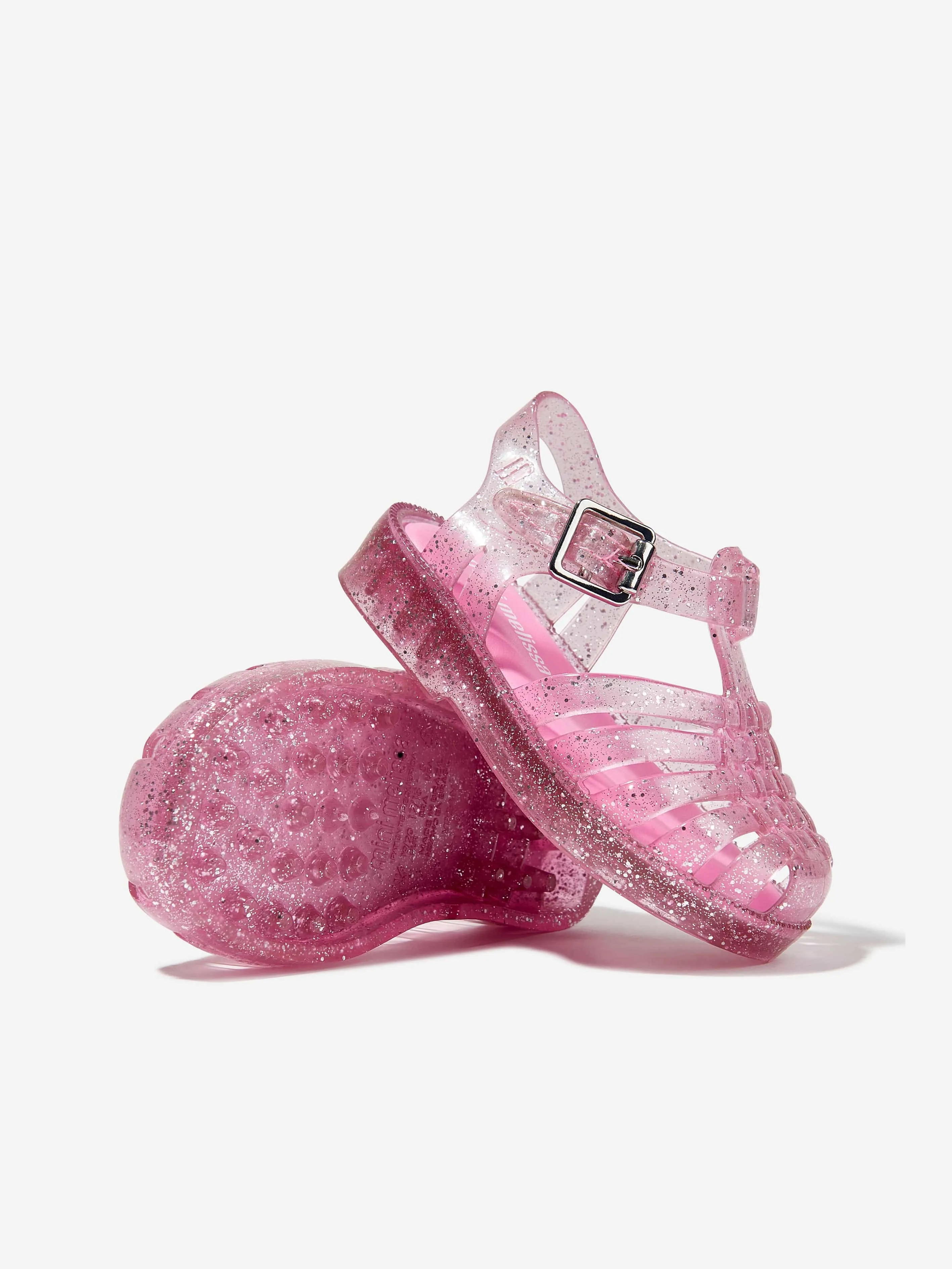 Mini Melissa Girls Mini Possession Shiny Sandals in Pink