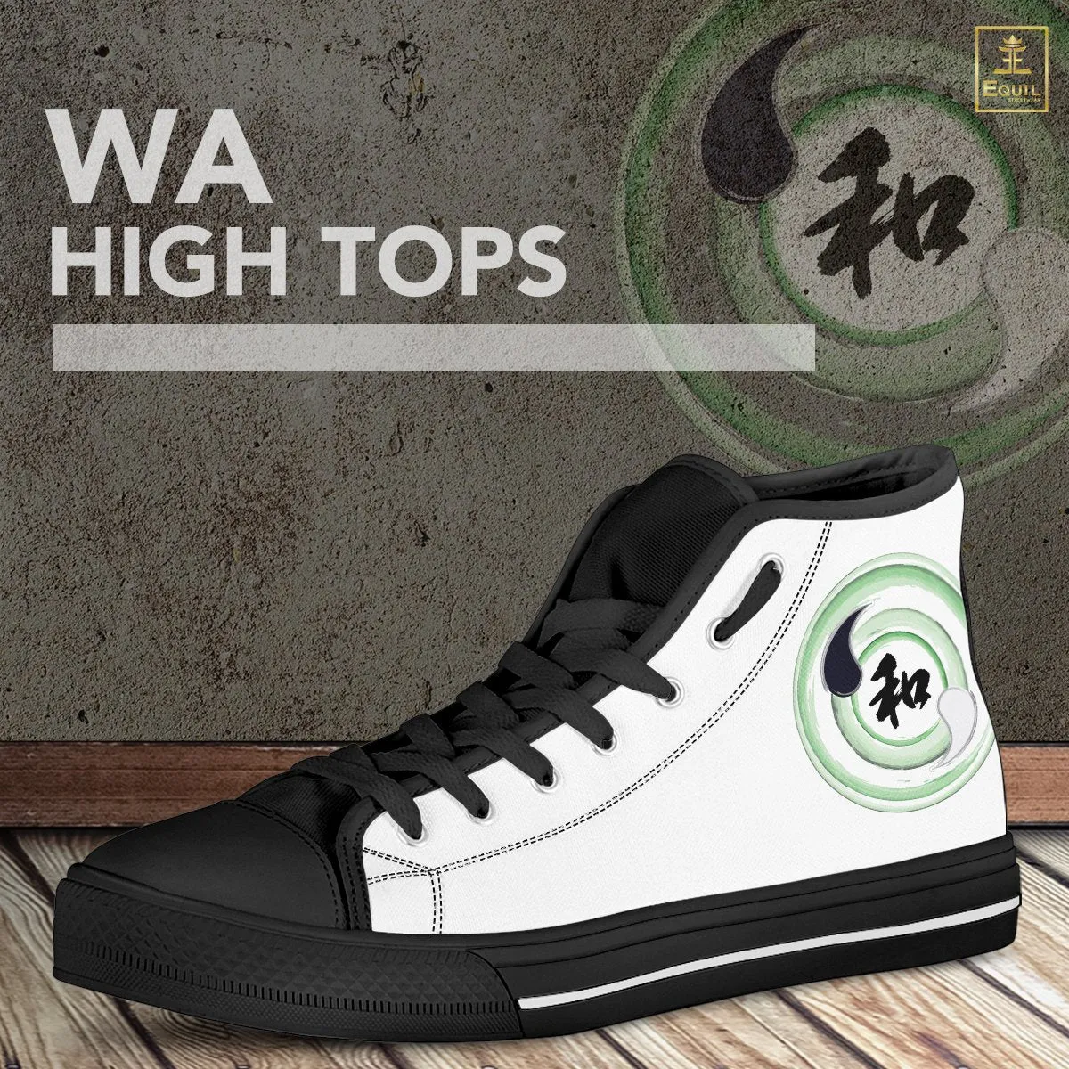 "Wa" - Balance Kanji High Top Shoes - Mens/Womens