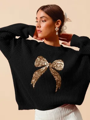 Ribbon Sequins Sweater