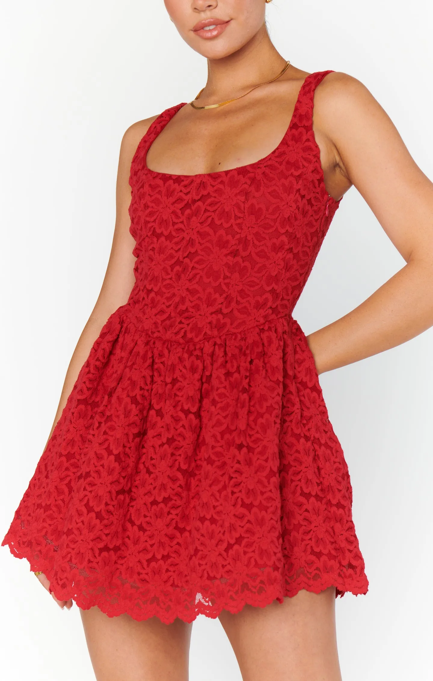 Ricci Skort Dress ~ Radiant Red Lace