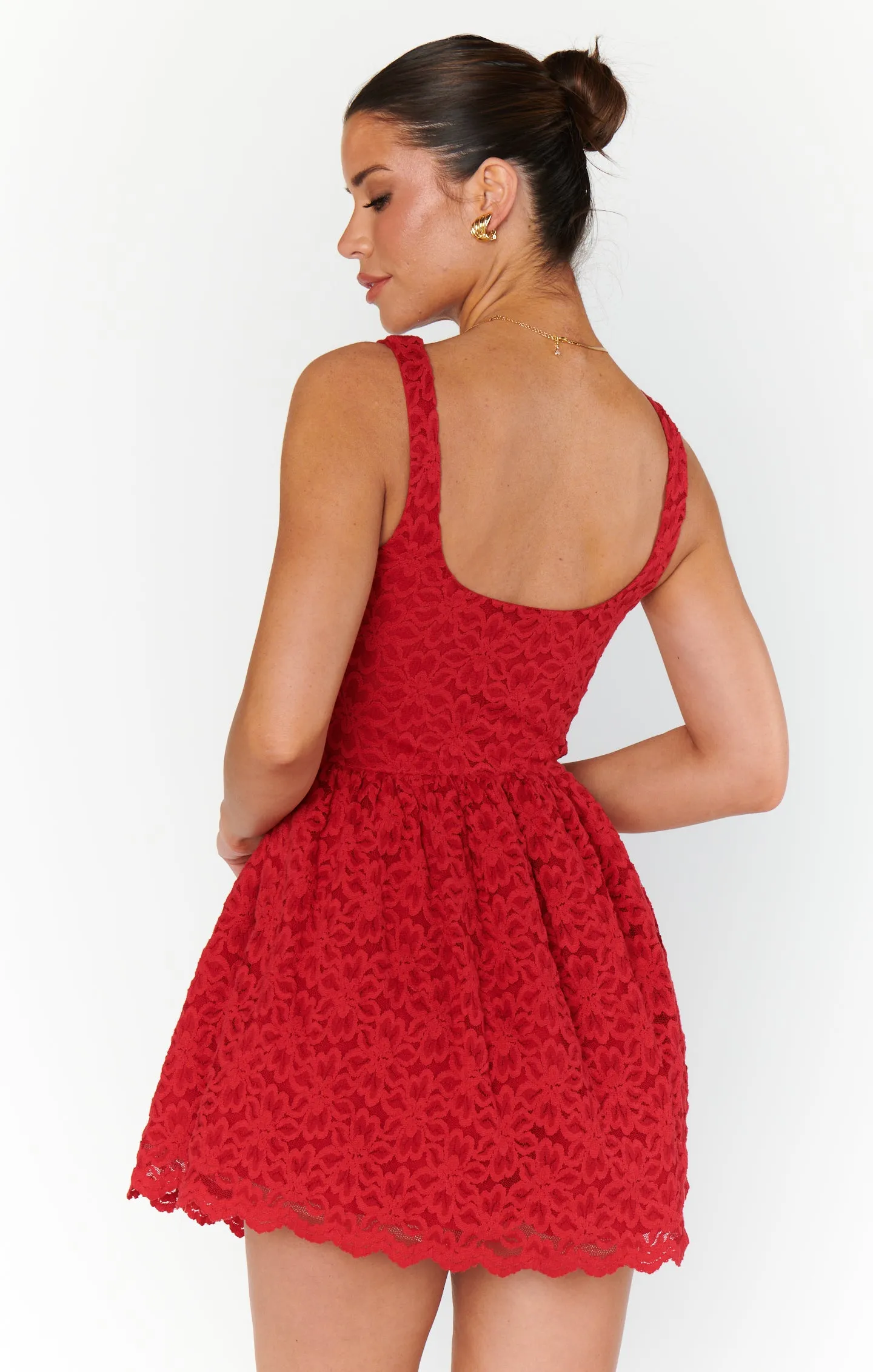 Ricci Skort Dress ~ Radiant Red Lace