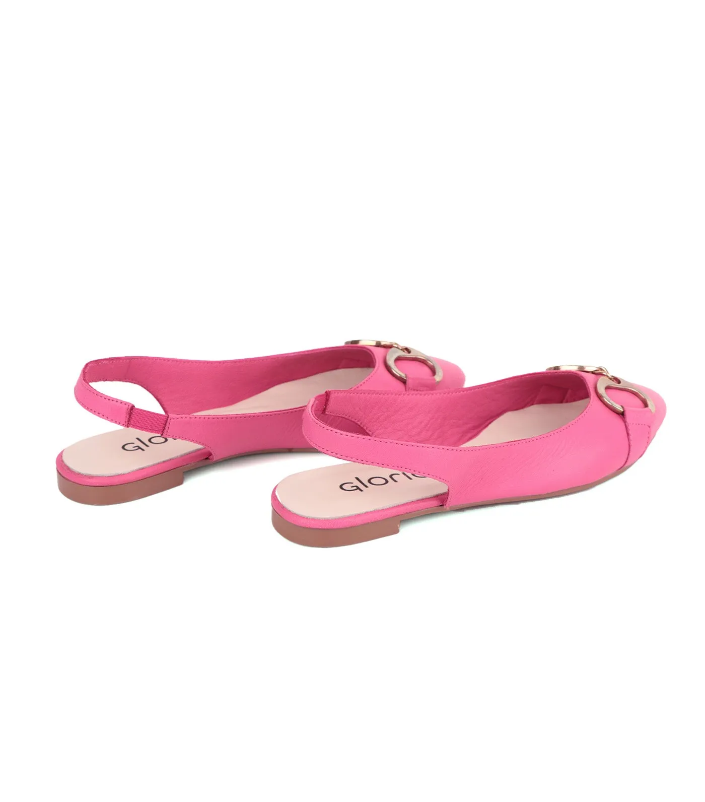 Slingback Flats Rose Carmine