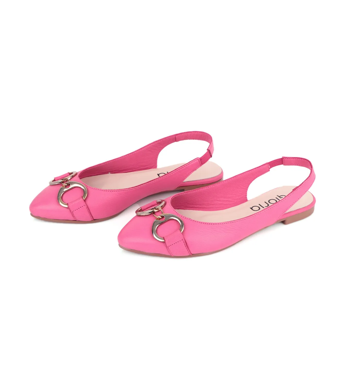 Slingback Flats Rose Carmine