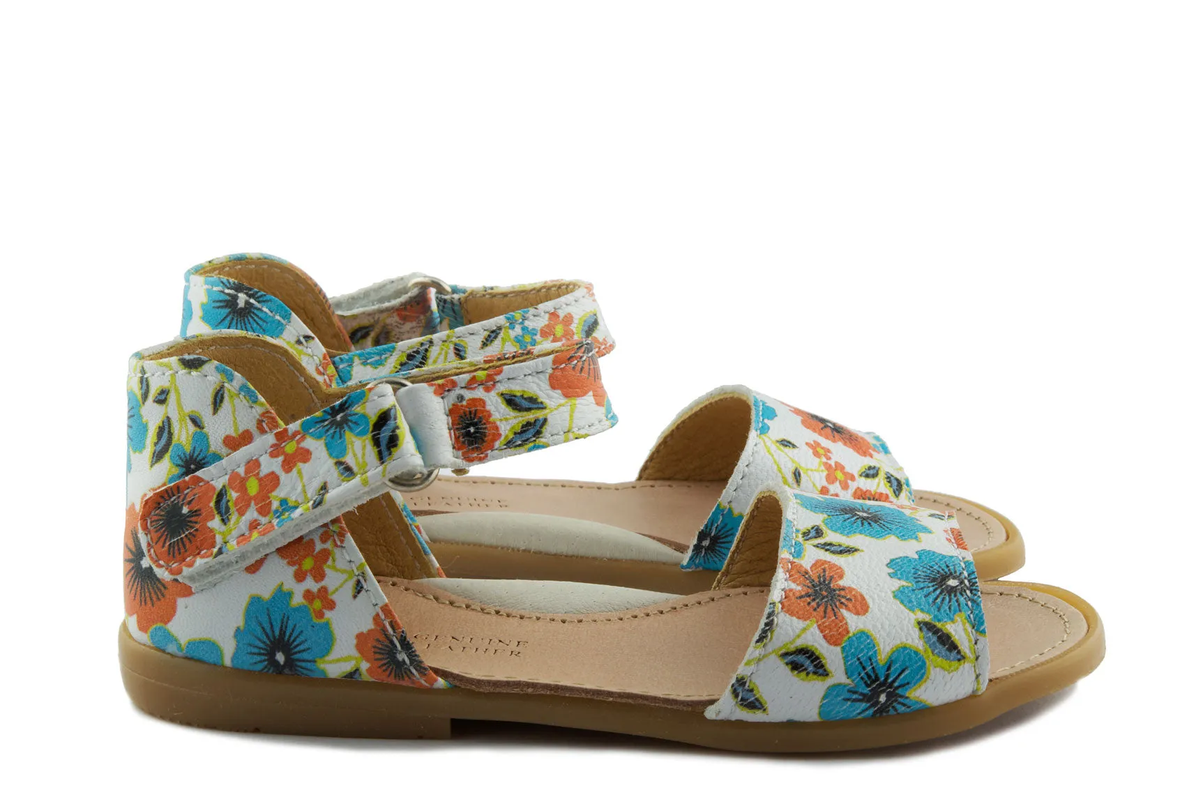 Two Con Me by PèPè Girls White Sandal with Flowers