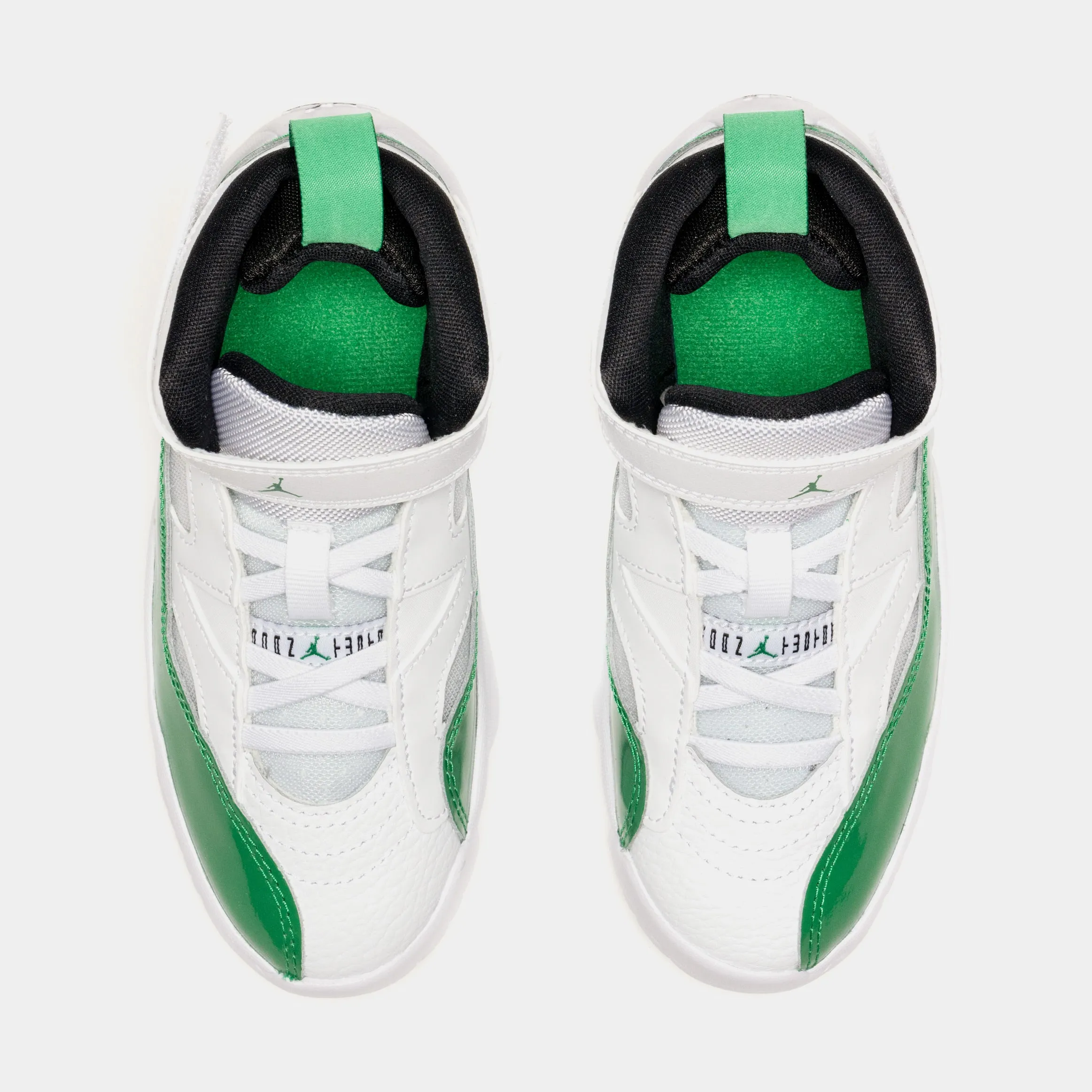 Two Trey Grade School Basketball Shoes (White/Green)