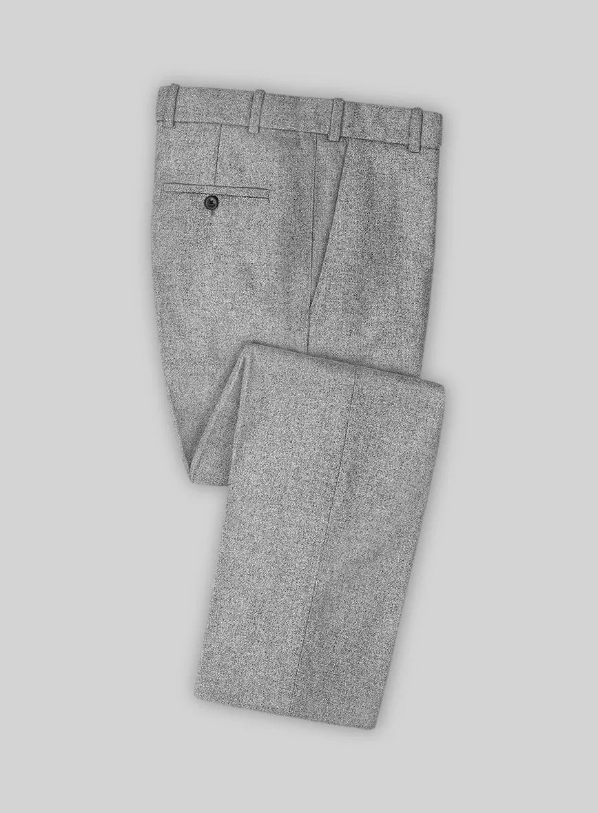 Vintage Plain Gray Tweed Pants