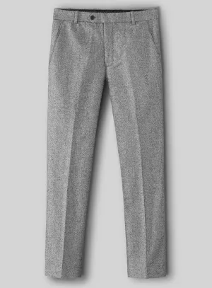 Vintage Plain Gray Tweed Pants