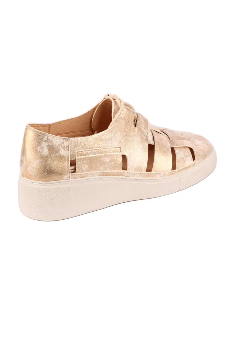 Yao Metallic Gold Leather Sneaker